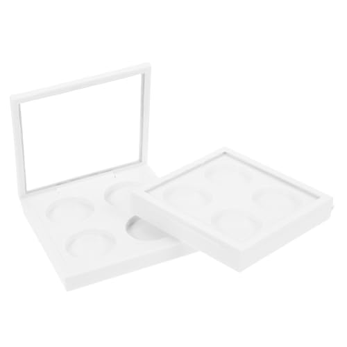 ARTSEWPLY 2 Stück Leere Weiße Lidschattenbox mit Fächern und Sichtfenster Magnetischer Make Up Organizer für Einzelne Lidschattenfarben Blush Puder Kompakte Kosmetik Aufbewahrung von ARTSEWPLY