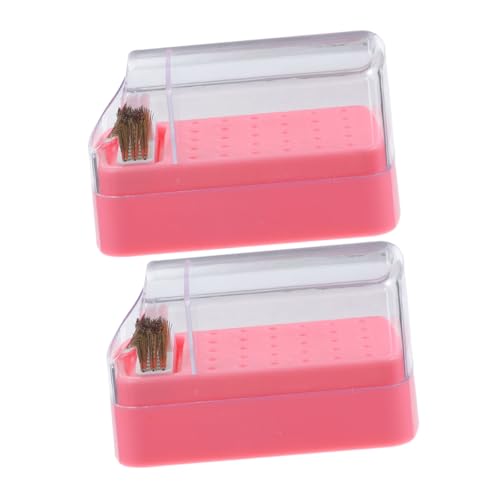 ARTSEWPLY 2stücke Nagelbohrerhalter Organizer Box Mit Reinigungsbürste Für Nagelwerkzeuge Aufbewahrungsbox Für Maniküre Werkzeuge Und Zubehör Einfach Zu Tragen Reinigen von ARTSEWPLY
