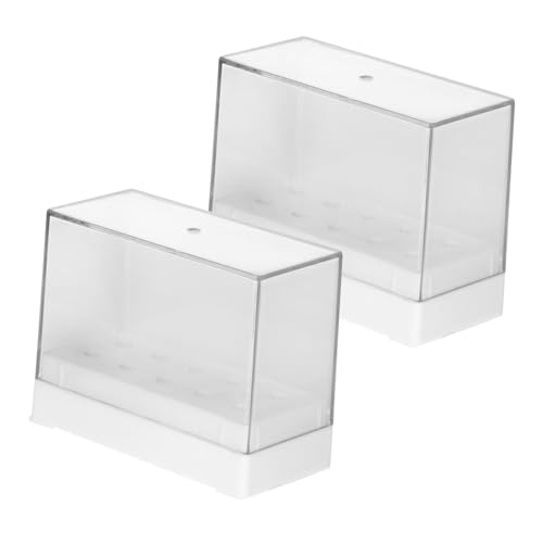 ARTSEWPLY 2 Stück Nagelfräser Bit Halter Aufbewahrungsbox Transparent Praktischer Nagelbohrer Organizer Für Manikürebits und Schleifaufsätze Kreativ Langlebig Für Heimgebrauch von ARTSEWPLY