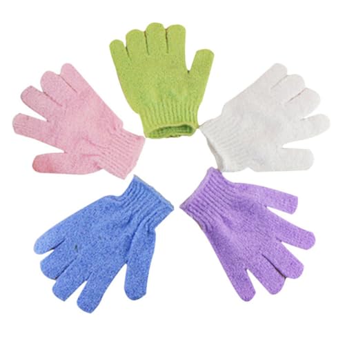 ARTSEWPLY 2 Stück Nylon Peelinghandschuhe Blau Dehnbare Duschhandschuhe mit Aufhängeband Körperpeeling für Damen Herren und Waschbar für Sanfte Hautreinigung und Abgestorbene Haut von ARTSEWPLY