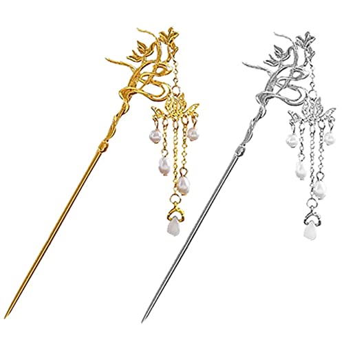 ARTSEWPLY 2 Stück Perlen Haarstäbchen mit Quaste Chinesische Haarnadeln im Hanfu Stil Vintage Haarschmuck für Hochzeiten und Festliche Anlässe Retro Haaraccessoires für Damen ARTSEWPLY 2 Stück Perlen Haarstäbchen mit Quaste Chinesische Haarnadeln im Hanfu Stil Vintage Haarschmuck für Hochzeiten und Festliche Anlässe Retro Haaraccessoires für Damen von ARTSEWPLY