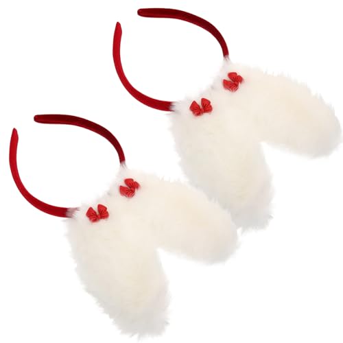 ARTSEWPLY 2 Stück Plüschhasenohren Haarband Weicher Kopfschmuck mit Niedlichen Hasenohren Bequemes Haarband für Party Make up und Cosplay Geeignet für Karneval und Festlichkeiten von ARTSEWPLY