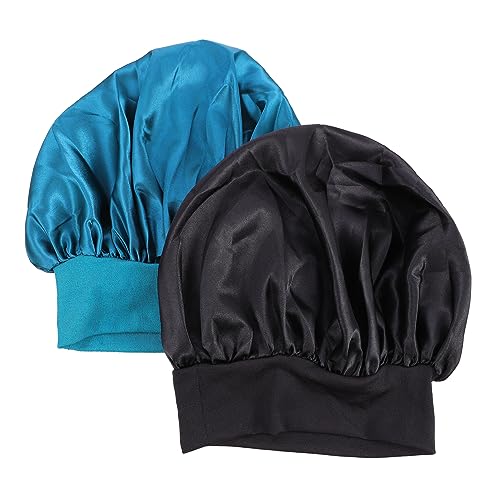 ARTSEWPLY 2 Stück Schlafhaube für Damen Elastische Mütze für Nachtgebrauch Haarschutz und Feuchtigkeitsversiegelung für Schlaf Make Up und Bad von ARTSEWPLY