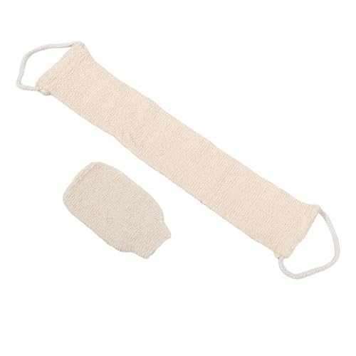 ARTSEWPLY 2 Stück Sisal Körperpeeling Handschuh mit Langem Griff Natürlicher Duschhandschuh zur Sanften Hautreinigung und Effektivem Peeling Beige für Männer und Frauen Strapazierfähig und von ARTSEWPLY