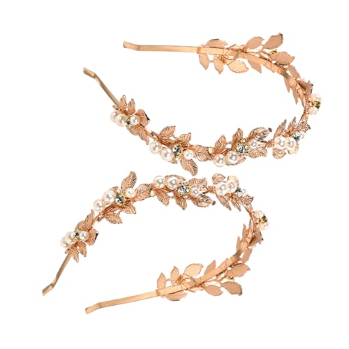 ARTSEWPLY 2 Stück Teiliges Braut Haarreif mit Barock Blattdesign Goldfarbene Haarschmuck Krone für Hochzeiten Festliche Anlässe und Braut Feierlichkeiten Eleganter Kopfschmuck für Damen von ARTSEWPLY