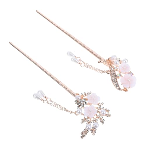 ARTSEWPLY 2 Stück Teiliges Chinesische Haarnadeln Haarschmuck mit Perlen und Quasten Ethnischer Stil Eleganter Haarschmuck für Damen für Festliche Anlässe und Fotoshootings von ARTSEWPLY