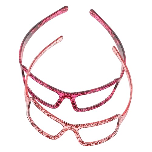 ARTSEWPLY 2 Stück Teiliges Damen Haarband Kreative Brillen Form Weich und Komfortabel zum Waschen Gesichts Modisches Haaraccessoire für Alltag Sport und Party Stilvolles Stirnband mit von ARTSEWPLY