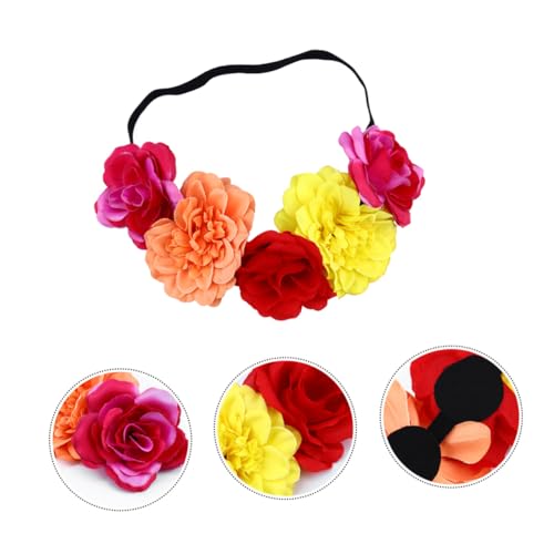 ARTSEWPLY 2 Stück Teiliges Elastisches Rosen Haarband mit Farbenfrohen Blüten Realistisch aus Gefertigt Vielseitiger Haarschmuck für Damen für Halloween Weihnachten Festivals und Partys von ARTSEWPLY