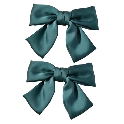 ARTSEWPLY 2 Stück Teiliges Haarschleifen Frauen und Mädchen Grüne Schleifen haarspangen aus Strapazierfähigem Seidenmaterial Wiederverwendbar und Waschbar Eleganter Haarschmuck für Alltag von ARTSEWPLY