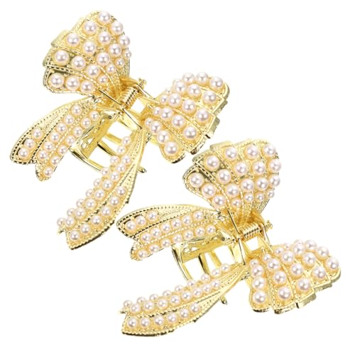 ARTSEWPLY 2 Stück Teiliges Perlen Haarklammern mit Schmetterlings Design Rutschfeste Haarklammern für Dünnes und Dickes Haar Langlebige Legierung Eleganter Haarschmuck für Damen und Mädchen von ARTSEWPLY