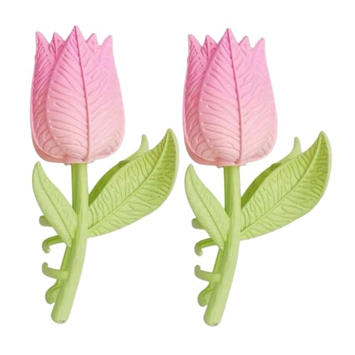 ARTSEWPLY 2 Stück Teiliges Tulpen Haarklammer Modische Blumen Haarkralle für Frauen Geeignet für Dünnes und Dickes Haar Langlebig Komfortabel Zartes Design Farbbeständig Stilvolles Haar von ARTSEWPLY