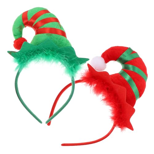 ARTSEWPLY 2 Stück Weihnachts Haarreifen mit Glöckchen und Elfenohren Festlicher Kopfschmuck für Xmas Party Langlebig Bequem Einzigartiges Design für Karneval und Kostümfeiern von ARTSEWPLY