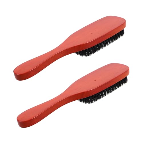 ARTSEWPLY 2 Stück Wildschweinborsten Bartbürste Holzgriff Weiche Borsten Multifunktional für Herren Bart und Kopfhautpflege Zuhause Schonendes Styling und Tägliche Pflege Curl Grooming Tool von ARTSEWPLY