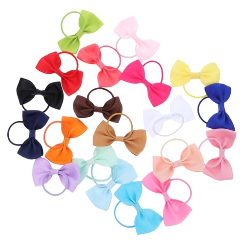 ARTSEWPLY 20 Stück Teiliges Haargummi mit Schleifen Elastisch Bunte Farben Dekorative Haarringe für Mädchen Festlicher Weihnachts Look Langlebig und Formstabil für Ponytail und Haarstyling von ARTSEWPLY