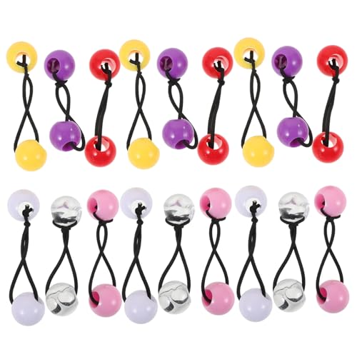 ARTSEWPLY 20 Stück Teiliges Haargummis mit Elastischem Doppel Kugel Design Bunte Zopfgummis für Mädchen Weiche Sichere Haarschmuck für Bequemen Halt und Modische Frisuren von ARTSEWPLY
