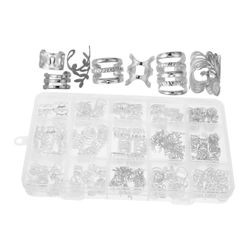 ARTSEWPLY 210 Stück Teiliges Silbernes Haar Schmuck Verstellbare Metall Haarmanschetten Viking Norse Style Zopfperlen für Dreadlocks Flechtzöpfe und Kreative Frisuren bei Frauen von ARTSEWPLY