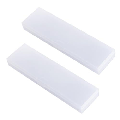 ARTSEWPLY 2Er-Pack Kunststoff Federmäppchen Transparent Frosty Finish Separate Fächer mit Deckeln Robust Reißfest Klein für Schule Büro Reise und Kosmetikaufbewahrung von ARTSEWPLY