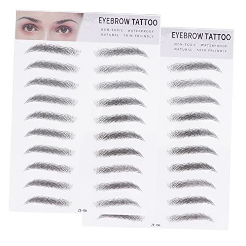 ARTSEWPLY 2 Stück Augenbrauen Imitation Transfer Aufkleber Für Männer Und Frauen Schwarz Einfach Anzuwenden Für Helle Oder Spärliche Augenbrauen Wasserfest Schablonen Tool Für Make up von ARTSEWPLY