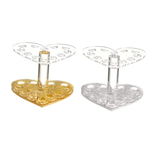 ARTSEWPLY 2st Nail Art Herz Stifthalter Glasglocke Reize Monitor Unterlage Szenendekorationslampe Rote Dekoration System Hängende Birne Einseitige Aufkleber Einzigartig Schleifen Acryl von ARTSEWPLY