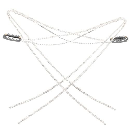 ARTSEWPLY Eleganter Haarschmuck 2 Stück Silberfarbene Haarkette Mit Strasssteinen Quaste Haarspangen Für Frauen Und Mädchen von ARTSEWPLY