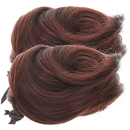 ARTSEWPLY 2stücke Gefälschte Bun Klammer Chignons Haar Bun Haarteile Für Frauen Haarknoten-maker Hochzeit Kopf-schmuck Mit Hochtemperaturseide Für Alltag Und Partys von ARTSEWPLY