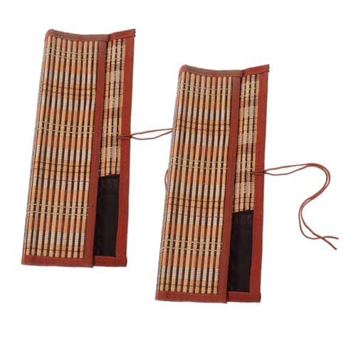 ARTSEWPLY 2stücke Großes Künstlerpinseletui Aus Bambus Aufrollbarer Pinselhalter Für Kalligrafiestifte Tragbare Pinselaufbewahrung Mit Organizer-Funktion Für Reisen Und Heimgebrauch von ARTSEWPLY