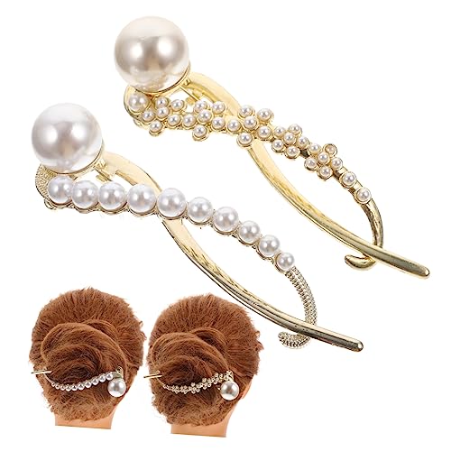 ARTSEWPLY 2stücke Haarschmuck Perlenkopfschmuck Einfache Haarnadeln Für Frauen Und Mädchen Elegante Haarspangen Mit Perlen Für Hochzeit Geburtstag Mottoparty von ARTSEWPLY