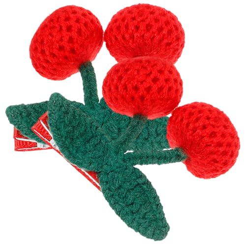 ARTSEWPLY 2stücke Haarschmuck Für Mädchen Gehäkelte Kirsch-haarspangen Haarspangen Für Kleine Mädchen Haarschmuck Für Frisuren Für Hochzeiten Geburtstage Mottopartys von ARTSEWPLY