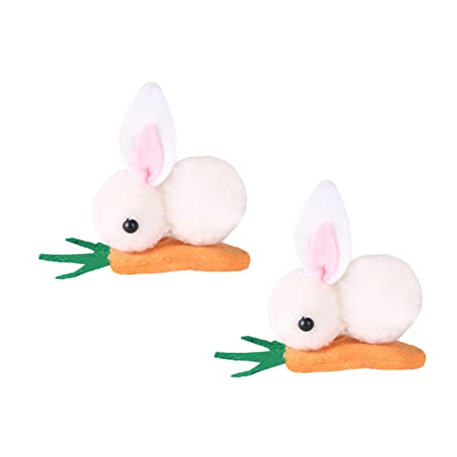 ARTSEWPLY 2 Stück Karotten Bunny Haarnadeln Plüsch Haarclips Für Kinder Rutschfeste Snap Haarspangen Süßer Haarschmuck Für Mädchen Ostern Motiv Langlebig Und Bequem von ARTSEWPLY