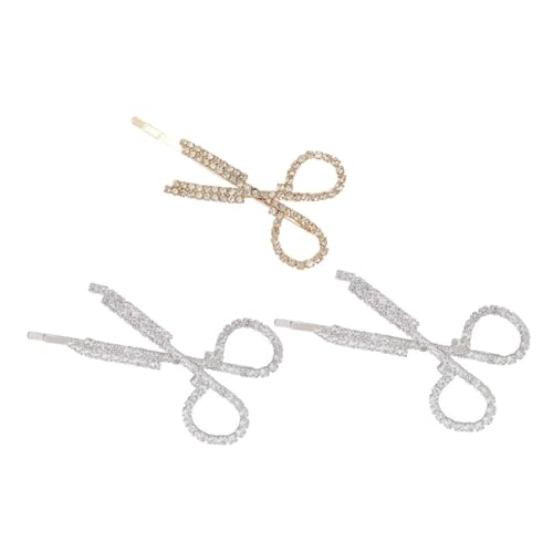 ARTSEWPLY 3 STÜCKE Modische Teiliges Haarscheren mit Funkelnden Kristallen Kreative Haarklammern für Frauen und Mädchen Haarspangen in Silber und Gold für Hochzeit Party und Alltag von ARTSEWPLY
