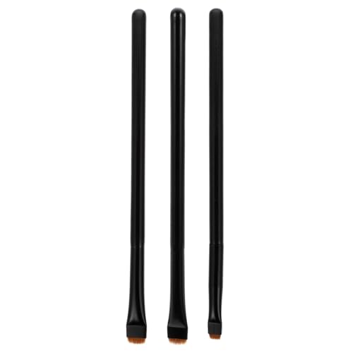 ARTSEWPLY 3 STÜCKE Teiliges Eyeliner Pinsel Set mit Holzgriff Flache und Abgeschrägte Präzisionspinsel Weiche Elastische Borsten für Präzises Augen make up Langlebig Leicht zu Reinigen von ARTSEWPLY