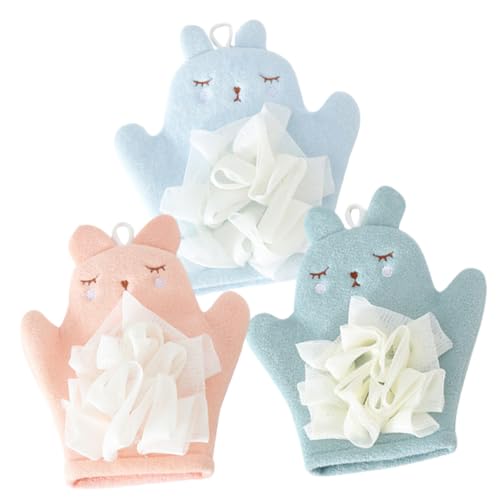 ARTSEWPLY 3 Stück Bad Peeling Handschuhe mit Elastischem Doppelseitig Nutzbar Sanftes Körperpeeling für Glatte Haut mit Praktischem Aufhängeband Geeignet für Damen und Herren von ARTSEWPLY