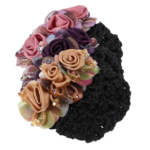 ARTSEWPLY 3 Stück Blumen Haarknoten Clips Haarnetz Für Dutt Damen Haar Accessoires Rosa Champagner Violett Für Ballett Cosplay Und Krankenschwestern von ARTSEWPLY