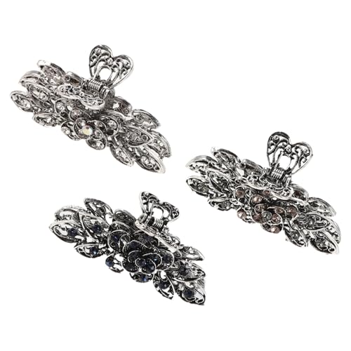 ARTSEWPLY 3 Stück Große Vintage Metall Haarklammern mit Strass für Damen und Mädchen Starke Rutschfeste Haarkralle für Dickes Haar Langlebige Retro Haarschmuck Einfache Anwendung Vielseitig von ARTSEWPLY