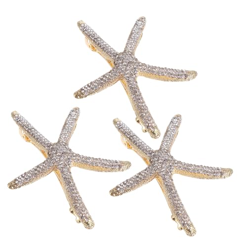 ARTSEWPLY 3 Stück Modische Haarklammern Damen mit Strass Haarschmuck Accessoires Rutschfeste Französische Haarspangen Vintage Haarklammern für Frauen und Mädchen von ARTSEWPLY
