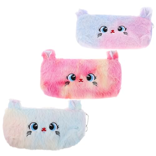 ARTSEWPLY 3 Stück Schulbedarf Federmäppchen Organizer Taschen Make Up Tasche Katze Federmäppchen Kosmetiktasche Katze Bleistiftbeutel Ästhetisches Niedliches von ARTSEWPLY