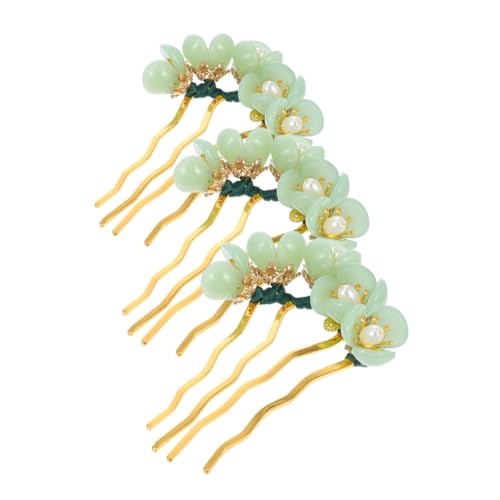 ARTSEWPLY 3 Stück Teiliges Chinesisches Haarnadel aus Farbigem Glasur Blumen Design Handgefertigt Leicht und Sicher Traditionelle Hanfu Haarschmuck für Frauen Geeignet für Hochzeiten und von ARTSEWPLY