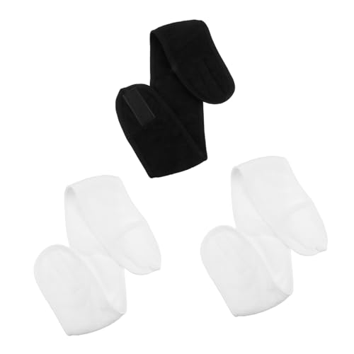 ARTSEWPLY 3 Stück Teiliges Damen Haarband Schweißabsorbierendes Verstellbares Sport Stirnband aus Atmungsaktivem für Gesichtsreinigung Yoga Spa und Fitness Inklusive Weiße und Schwarzes von ARTSEWPLY