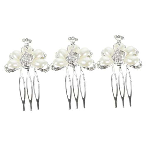 ARTSEWPLY 3 Stück Teiliges Haarkamm mit Perlen und Strass Eleganter Brautschmuck für Hochzeit Verlobung Party Geeignet für Brautjungfern und Festliche Anlässe von ARTSEWPLY