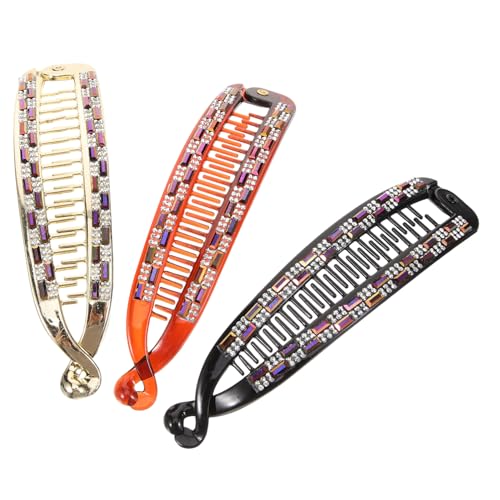 ARTSEWPLY 3 Stück Teiliges Haarklammern mit Schmuckstein Kreative Ponytail Halter für Damen und Mädchen Rutschfest Modische Fischform Langlebig Geeignet für Haarfarben und Anlässe Glänzend von ARTSEWPLY