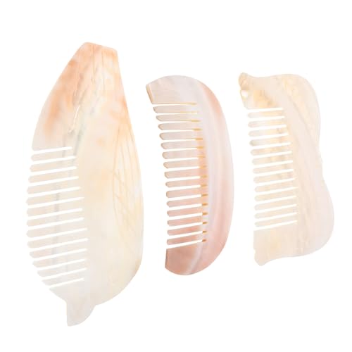 ARTSEWPLY 3 Stück Teiliges Handgefertigte Muschelhaarkämme mit Breiten Zähnen Natürliche Kleine Kämme in Halbkreis Vogel und Fischform Dekoratives Haaraccessoire und für Frauen und Mädchen von ARTSEWPLY