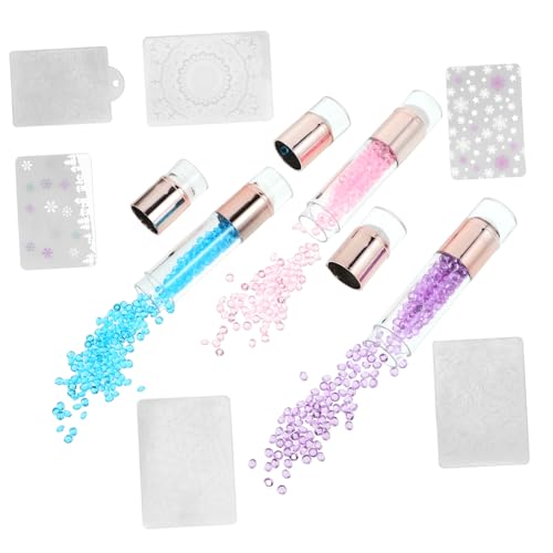 ARTSEWPLY 3 Stück Teiliges Maniküre Stempel mit Doppelseitigem Silikon Nagelstempel und Schaber DIY Nail Art Stamper für French Nails Nagelstempel Schablonen und Nageldesign Zufällige Farbe von ARTSEWPLY