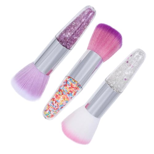 ARTSEWPLY 3 Stück Teiliges Maniküre und Foundation Pinsel mit Transparentem Griff Vielseitig für Präzises Makeup und Nagelstaub Handlich Praktische Kosmetikpinsel für Frauen und Mädchen von ARTSEWPLY
