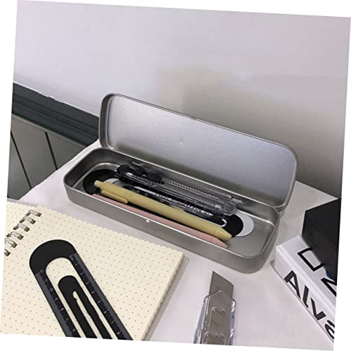ARTSEWPLY 3 Stück Teiliges Rechteckiges Metall Etui mit Klappdeckel Robuster Blech Stiftebox Tragbarer Stift Organizer für Schule Büro und Alltag Langlebiges Federmäppchen zur Sicheren von ARTSEWPLY