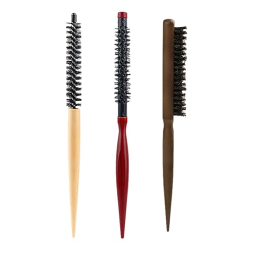 ARTSEWPLY 3 Stück Teiliges Set Holz Haar Rollbürste mit Ergonomischem Griff für Lockenstyling für Männer und Pflegt und Verbessert die Haarstruktur von ARTSEWPLY