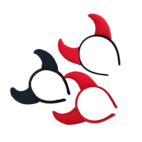 ARTSEWPLY 3 Stück Teiliges Teufel Haarreifen Set Cosplay Haarreif mit Hörnern Leichtes Party Haarband für Halloween Bühnenauftritte und Kostümpartys Geeignet für Freunde und Kollegen von ARTSEWPLY