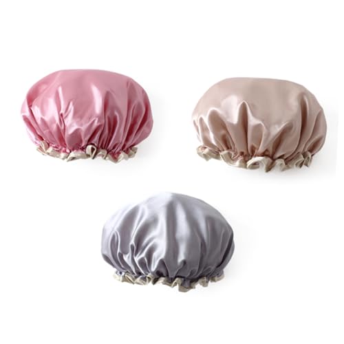 ARTSEWPLY 3-teiliges Badehut-set Duschhaube Für Damen Herren Jungen Und Mädchen Solide Doppelstöckige Weiche Wiederverwendbare Haarhaube Zum Spa- Und Kochen von ARTSEWPLY