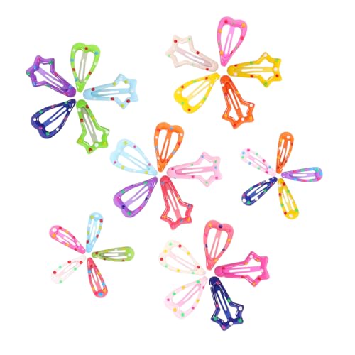 ARTSEWPLY 30 Stück Teiliges Candy Farbene Kleine Haarspangen für Mädchen und Frauen Rutschfeste Snap Clips mit Herz Tropfen Stern Design Starker Griff Verspieltes Haarschmuck von ARTSEWPLY