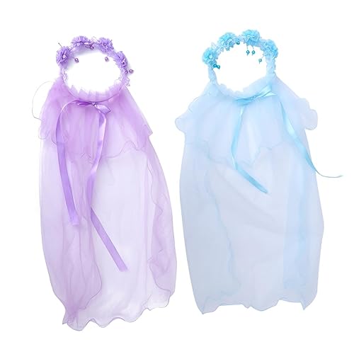 ARTSEWPLY 3stücke Mädchen Haarkranz Mit Schleier Hochzeitskopfschmuck Blumenkranz Für Blumenmädchen Mädchenkranz Haarschmuck Für Hochzeit von ARTSEWPLY