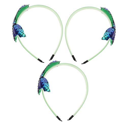 ARTSEWPLY 3stücke Meerjungfrau-kopfschmuck Pailletten Stirnband Für Mädchen Meerjungfrau Haar Zubehör Für Geburtstag Party Und Alltag von ARTSEWPLY
